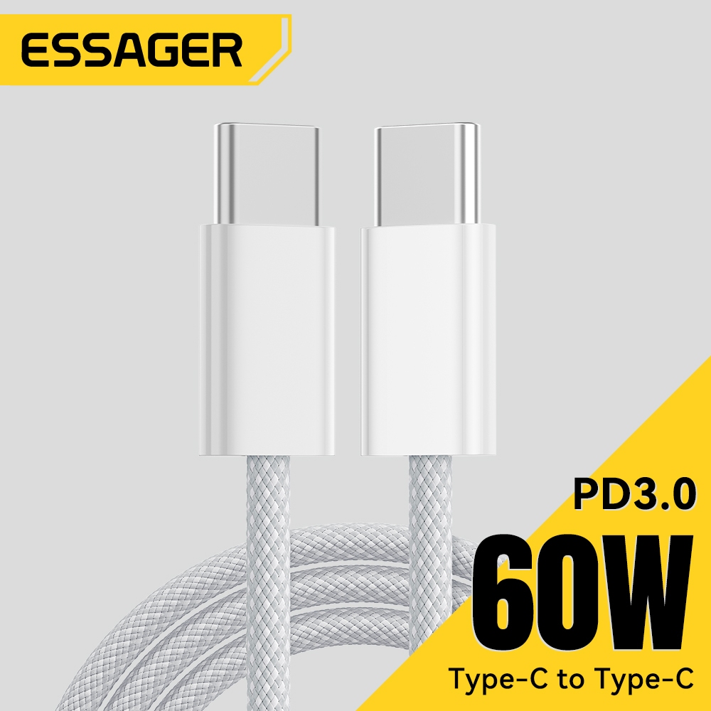 Cáp dữ liệu sạc nhanh ESSAGER 60W / 3A Type-C sang Type-C