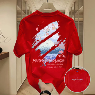 ✨Hàng có sẵn✨WASSUP Sakura Mount Fuji-Áo thun nam mới! 100% cotton, thời trang, Unisex