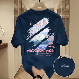 ✨Hàng có sẵn✨WASSUP Sakura Mount Fuji-Áo thun nam mới! 100% cotton, thời trang, Unisex