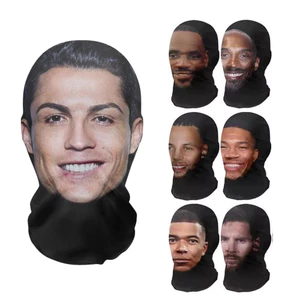Lưới liền mạch đàn hồi Full Face Mask Mô phỏng Ronaldo Kanye Messi Cosplay Mũ Balaclava