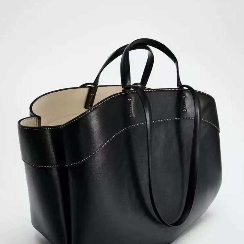 Zara Túi Tote đeo vai cầm tay mới dành cho nữ Túi mua sắm lớn thời trang đi lại có túi nhỏ