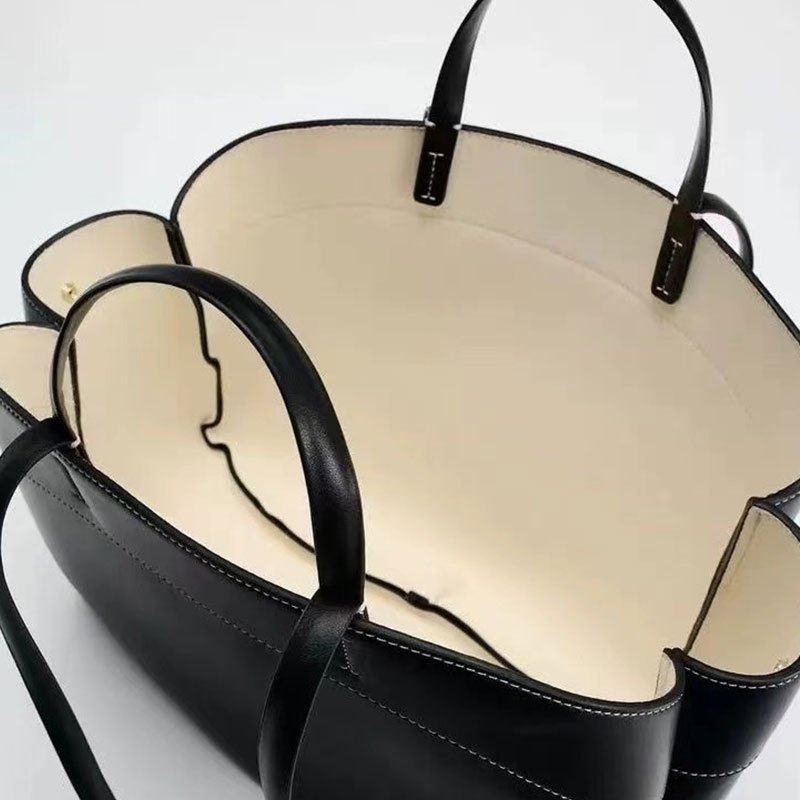 Zara Túi Tote đeo vai cầm tay mới dành cho nữ Túi mua sắm lớn thời trang đi lại có túi nhỏ