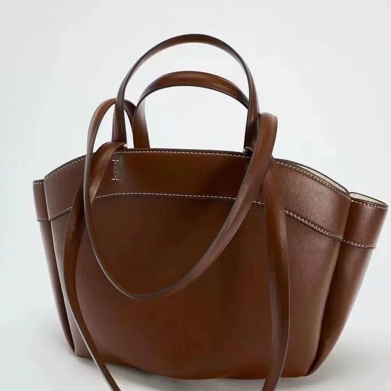 Zara Túi Tote đeo vai cầm tay mới dành cho nữ Túi mua sắm lớn thời trang đi lại có túi nhỏ