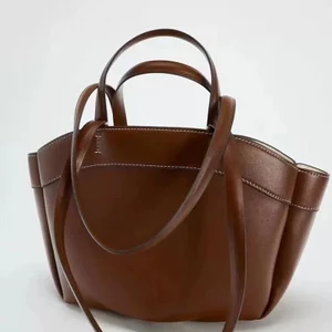 Zara Túi Tote đeo vai cầm tay mới dành cho nữ Túi mua sắm lớn thời trang đi lại có túi nhỏ