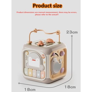 Đồ chơi cho bé xếp hình hộp sáu mặt hạt tròn đĩa nhạc nhẹ tay bé đánh trống giáo dục sớm của trẻ em nhà học tập xếp hình