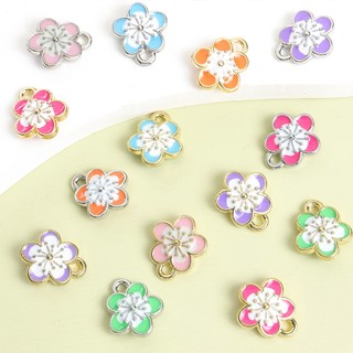 10 Chiếc Ngọt Ngào Hoa Sakura Tạo Kiểu Men Nhỏ Giọt Dầu Quyến Rũ Thời Trang Sống Động Vòng Cổ, Vòng Tay, Bông Tai, Dây Xích Điện Thoại Và Nhiều Đồ Trang Trí Sáng Tạo DIY Mini Hoa Anh Đào Hình Mặt Dây Chuyền