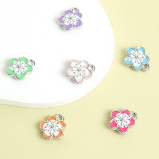 10 Chiếc Ngọt Ngào Hoa Sakura Tạo Kiểu Men Nhỏ Giọt Dầu Quyến Rũ Thời Trang Sống Động Vòng Cổ, Vòng Tay, Bông Tai, Dây Xích Điện Thoại Và Nhiều Đồ Trang Trí Sáng Tạo DIY Mini Hoa Anh Đào Hình Mặt Dây Chuyền