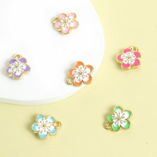 10 Chiếc Ngọt Ngào Hoa Sakura Tạo Kiểu Men Nhỏ Giọt Dầu Quyến Rũ Thời Trang Sống Động Vòng Cổ, Vòng Tay, Bông Tai, Dây Xích Điện Thoại Và Nhiều Đồ Trang Trí Sáng Tạo DIY Mini Hoa Anh Đào Hình Mặt Dây Chuyền