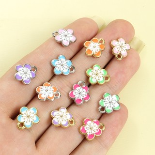 10 Chiếc Ngọt Ngào Hoa Sakura Tạo Kiểu Men Nhỏ Giọt Dầu Quyến Rũ Thời Trang Sống Động Vòng Cổ, Vòng Tay, Bông Tai, Dây Xích Điện Thoại Và Nhiều Đồ Trang Trí Sáng Tạo DIY Mini Hoa Anh Đào Hình Mặt Dây Chuyền
