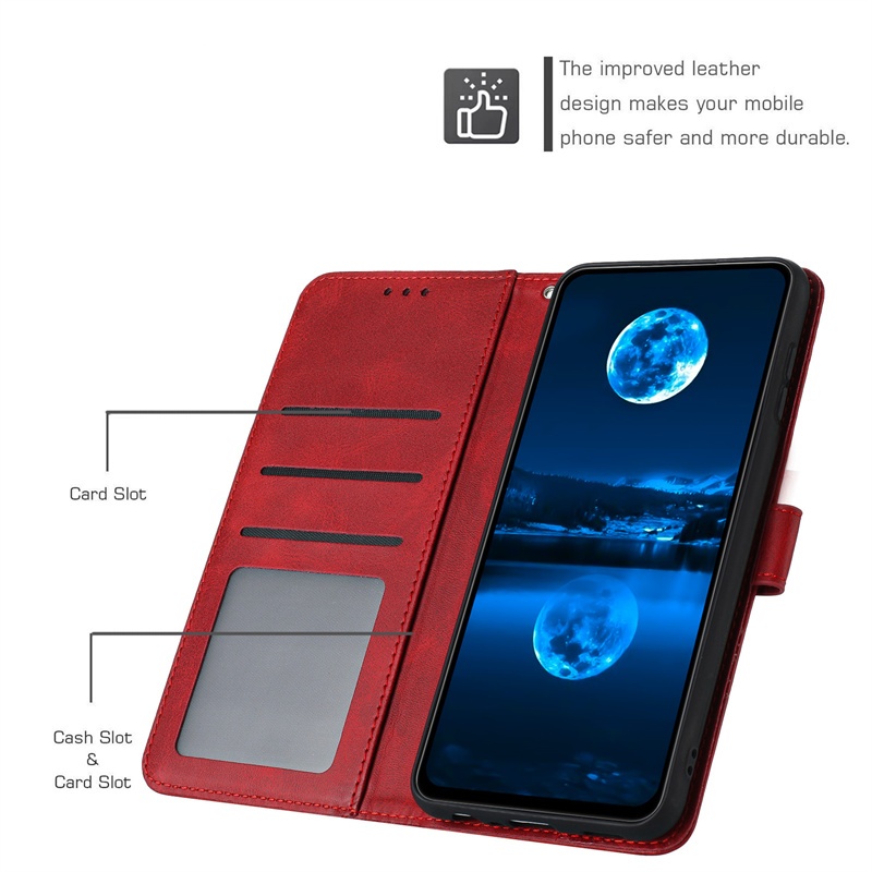 Ốp Lưng Cho OPPO A3 A2 Pro A3X A2M A1i A2X A1X 4g 5g Vỏ Ví Lật Sang Trọng Bao Da PU Khe Cắm Thẻ Đứng Có Dây Buộc