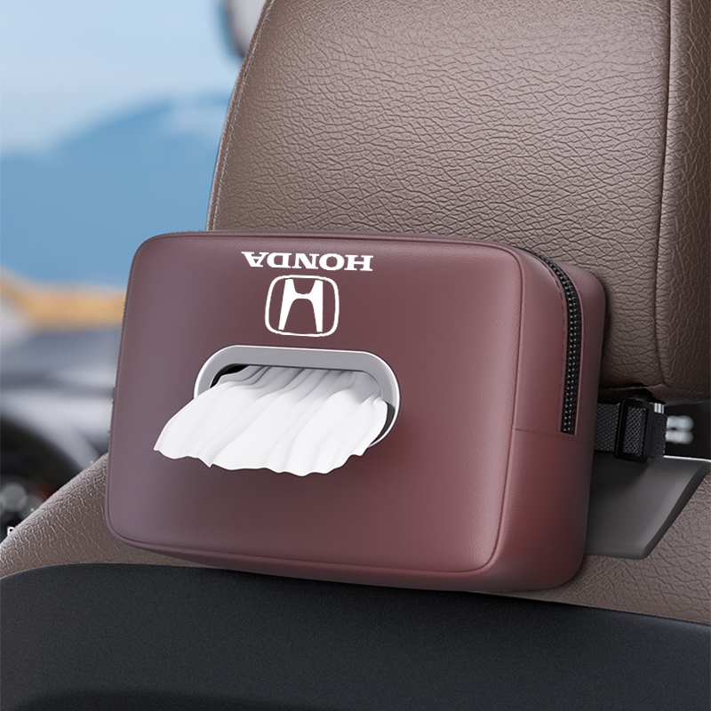 1 Chiếc Napa Da Ghế Ô Tô Hộp Khăn Ăn Xe Ghế Sau Khăn Giấy Có Dây Đeo Cố Định Cho Xe Honda Dio Fit3 Rd1 Civic Binzhi XRV CRV Accord