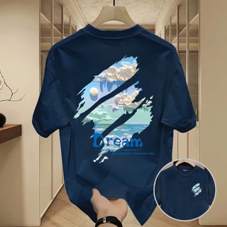 ✨Hàng có sẵn✨WASSUP Sky Blue Mountain Peak-Áo thun nam mới! 100% cotton, thời trang, Unisex