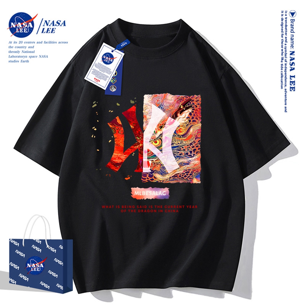 🔥Hàng có sẵn🔥Nasa Khớp Ngắn Tay Nam Nữ Xu Hướng Thời Trang Mùa Hè 2024 Phong Cách Mới Rời Cặp Đôi Nửa Tay