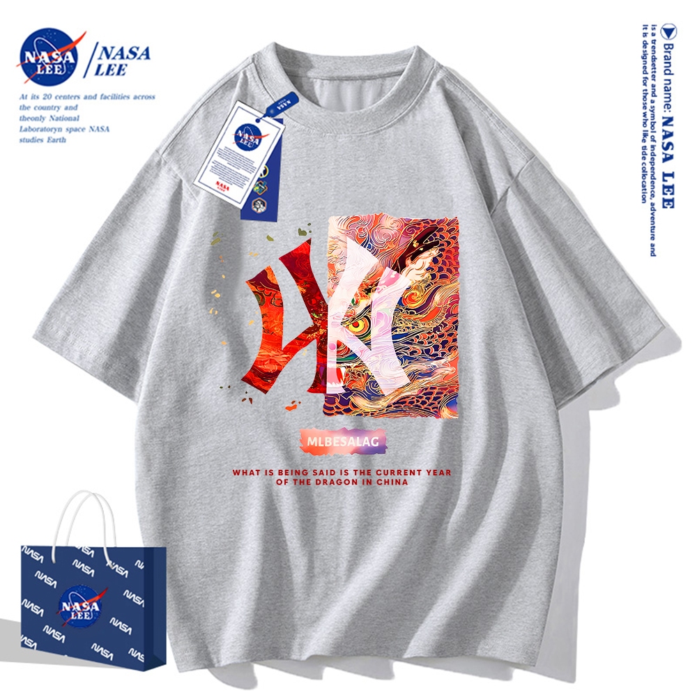 🔥Hàng có sẵn🔥Nasa Khớp Ngắn Tay Nam Nữ Xu Hướng Thời Trang Mùa Hè 2024 Phong Cách Mới Rời Cặp Đôi Nửa Tay