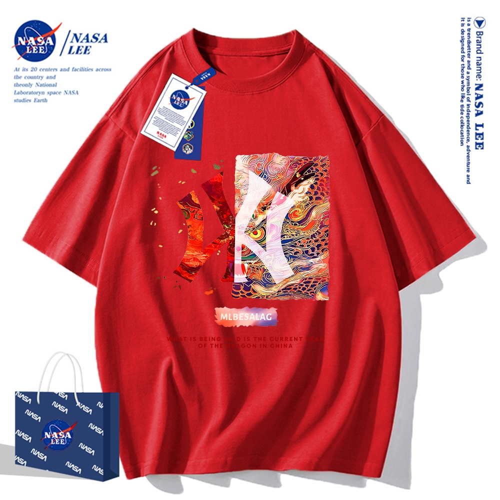 🔥Hàng có sẵn🔥Nasa Khớp Ngắn Tay Nam Nữ Xu Hướng Thời Trang Mùa Hè 2024 Phong Cách Mới Rời Cặp Đôi Nửa Tay
