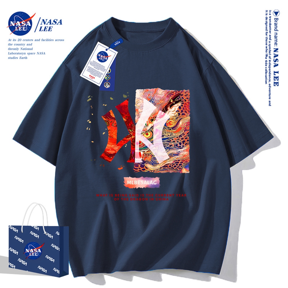 🔥Hàng có sẵn🔥Nasa Khớp Ngắn Tay Nam Nữ Xu Hướng Thời Trang Mùa Hè 2024 Phong Cách Mới Rời Cặp Đôi Nửa Tay