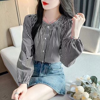 Áo sơ mi nữ dài tay dáng rộng