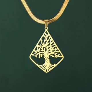 Vòng cổ bằng thép không gỉ SKYRIM Tree of Life Mặt dây chuyền xương đòn Vòng cổ nữ
