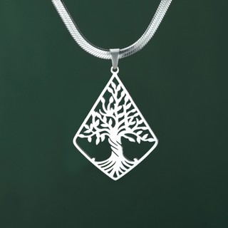 Vòng cổ bằng thép không gỉ SKYRIM Tree of Life Mặt dây chuyền xương đòn Vòng cổ nữ