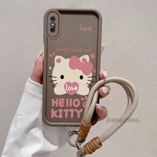 Ốp Lưng Cho iPhone X Xs Xr Xs Max Silicone TPU Dễ Thương Mèo Con Vỏ Điện Thoại Hoạt Hình Thẩm Mỹ Thiết Kế Mới Điện Thoại Vỏ Mềm Có Dây Treo Cá Tính
