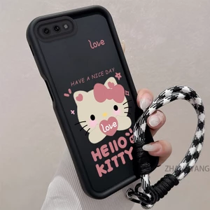 Ốp Lưng Cho OPPO A3S A12e A1K Silicone TPU Dễ Thương Mèo Con Vỏ Điện Thoại Hoạt Hình Thẩm Mỹ Thiết Kế Mới Vỏ Mềm Điện Thoại Với Dây Treo Cá Tính
