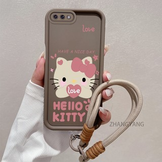 Ốp Lưng Cho OPPO A3S A12e A1K Silicone TPU Dễ Thương Mèo Con Vỏ Điện Thoại Hoạt Hình Thẩm Mỹ Thiết Kế Mới Vỏ Mềm Điện Thoại Với Dây Treo Cá Tính