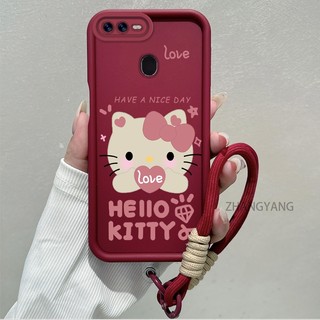 Ốp Lưng Cho OPPO A5s A12 A7 F9 Silicone TPU Dễ Thương Mèo Con Vỏ Điện Thoại Hoạt Hình Thẩm Mỹ Thiết Kế Mới Điện Thoại Vỏ Mềm Có Dây Treo Cá Tính