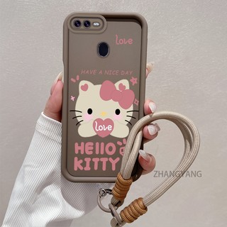 Ốp Lưng Cho OPPO A5s A12 A7 F9 Silicone TPU Dễ Thương Mèo Con Vỏ Điện Thoại Hoạt Hình Thẩm Mỹ Thiết Kế Mới Điện Thoại Vỏ Mềm Có Dây Treo Cá Tính