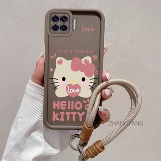 Ốp Lưng Cho OPPO A93 4G A73 4G Reno 4F Silicone TPU Dễ Thương Mèo Con Vỏ Điện Thoại Hoạt Hình Thẩm Mỹ Thiết Kế Mới Vỏ Mềm Điện Thoại Với Dây Treo Cá Tính