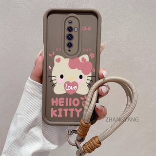 Ốp Lưng Cho OPPO Reno 2F Reno 2 Reno Silicone TPU Dễ Thương Mèo Con Vỏ Điện Thoại Hoạt Hình Thẩm Mỹ Thiết Kế Mới Vỏ Mềm Điện Thoại Với Dây Treo Cá Tính