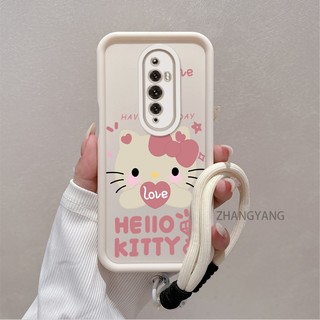 Ốp Lưng Cho OPPO Reno 2F Reno 2 Reno Silicone TPU Dễ Thương Mèo Con Vỏ Điện Thoại Hoạt Hình Thẩm Mỹ Thiết Kế Mới Vỏ Mềm Điện Thoại Với Dây Treo Cá Tính
