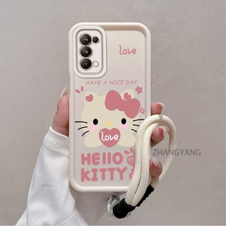 Ốp Lưng Cho OPPO Reno 5 Reno 4 4G Silicone TPU Dễ Thương Mèo Con Vỏ Điện Thoại Hoạt Hình Thẩm Mỹ Thiết Kế Mới Vỏ Mềm Điện Thoại Với Dây Treo Cá Tính