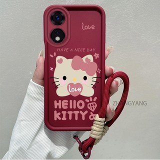 Ốp Lưng Cho OPPO reno 8T 4G reno 8T 5G Silicone TPU Dễ Thương Mèo Con Vỏ Điện Thoại Hoạt Hình Thẩm Mỹ Thiết Kế Mới Vỏ Mềm Điện Thoại Với Dây Treo Cá Tính