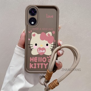 Ốp Lưng Cho OPPO reno 8T 4G reno 8T 5G Silicone TPU Dễ Thương Mèo Con Vỏ Điện Thoại Hoạt Hình Thẩm Mỹ Thiết Kế Mới Vỏ Mềm Điện Thoại Với Dây Treo Cá Tính