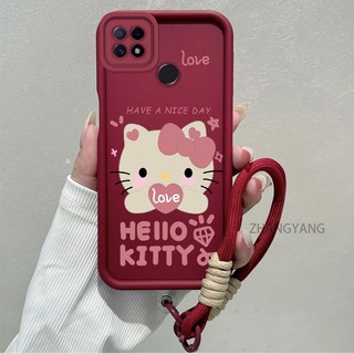 Ốp Lưng Cho POCO C40 Silicone TPU Dễ Thương Mèo Con Vỏ Điện Thoại Hoạt Hình Thẩm Mỹ Thiết Kế Mới Điện Thoại Vỏ Mềm Có Dây Treo Cá Tính