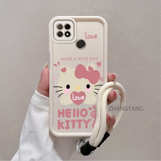Ốp Lưng Cho POCO C40 Silicone TPU Dễ Thương Mèo Con Vỏ Điện Thoại Hoạt Hình Thẩm Mỹ Thiết Kế Mới Điện Thoại Vỏ Mềm Có Dây Treo Cá Tính