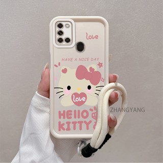 Ốp Lưng Cho Samsung A21S Silicone TPU Dễ Thương Mèo Con Vỏ Điện Thoại Hoạt Hình Thẩm Mỹ Thiết Kế Mới Điện Thoại Vỏ Mềm Có Dây Treo Cá Tính