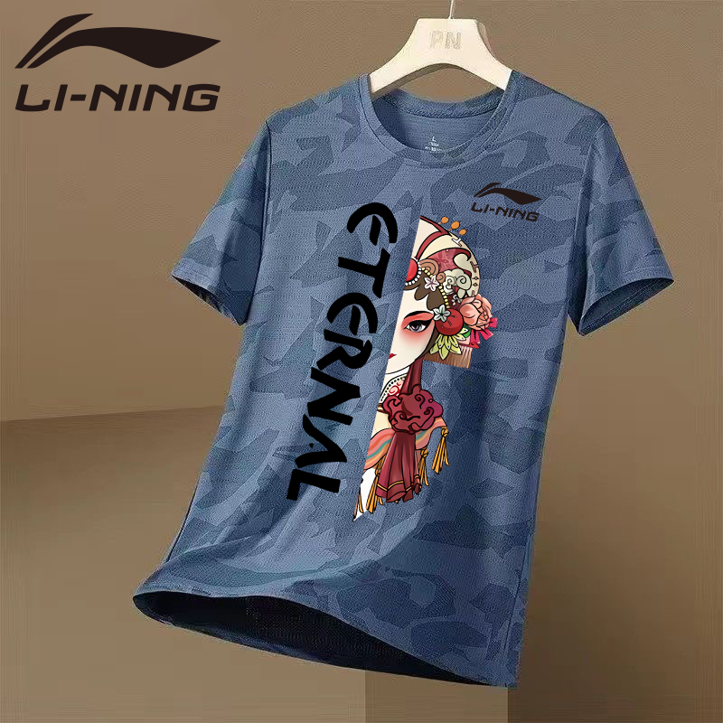 Li Ning cầu lông trang phục nam nữ tay ngắn khô nhanh thoáng khí cặp đôi mặc áo thể thao văn hóa áo sơ mi