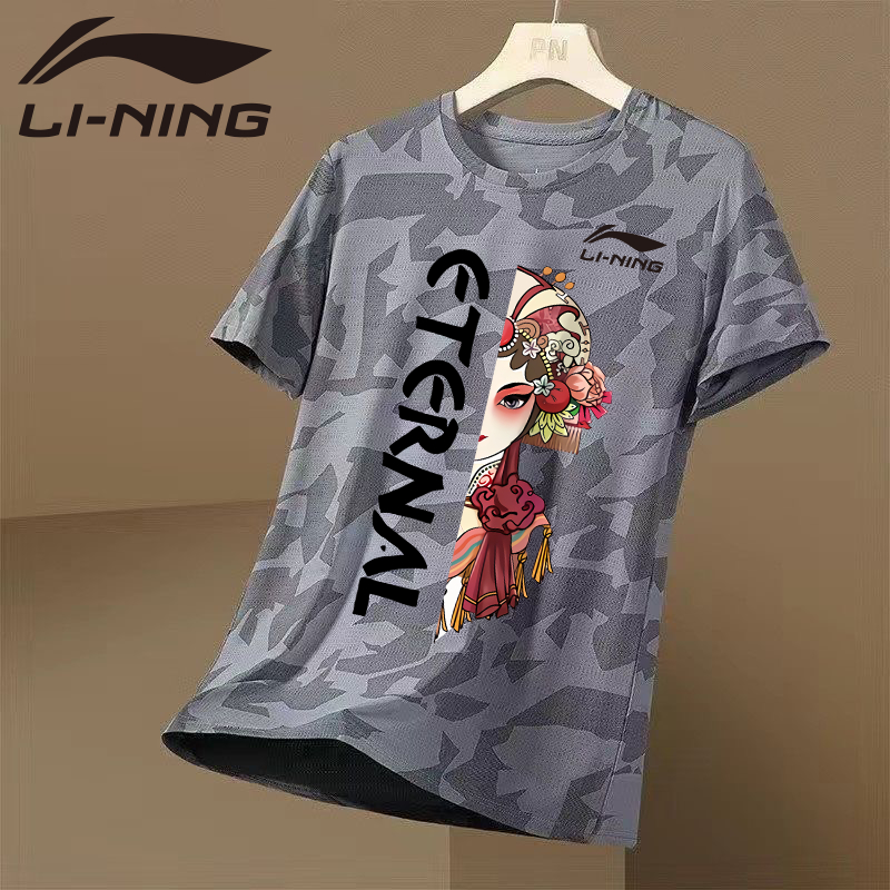 Li Ning cầu lông trang phục nam nữ tay ngắn khô nhanh thoáng khí cặp đôi mặc áo thể thao văn hóa áo sơ mi