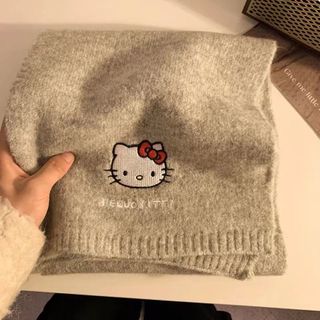 Khăn dệt kim hellokitty dễ thương Nhật Bản Khăn quàng cổ dày dặn mùa đông