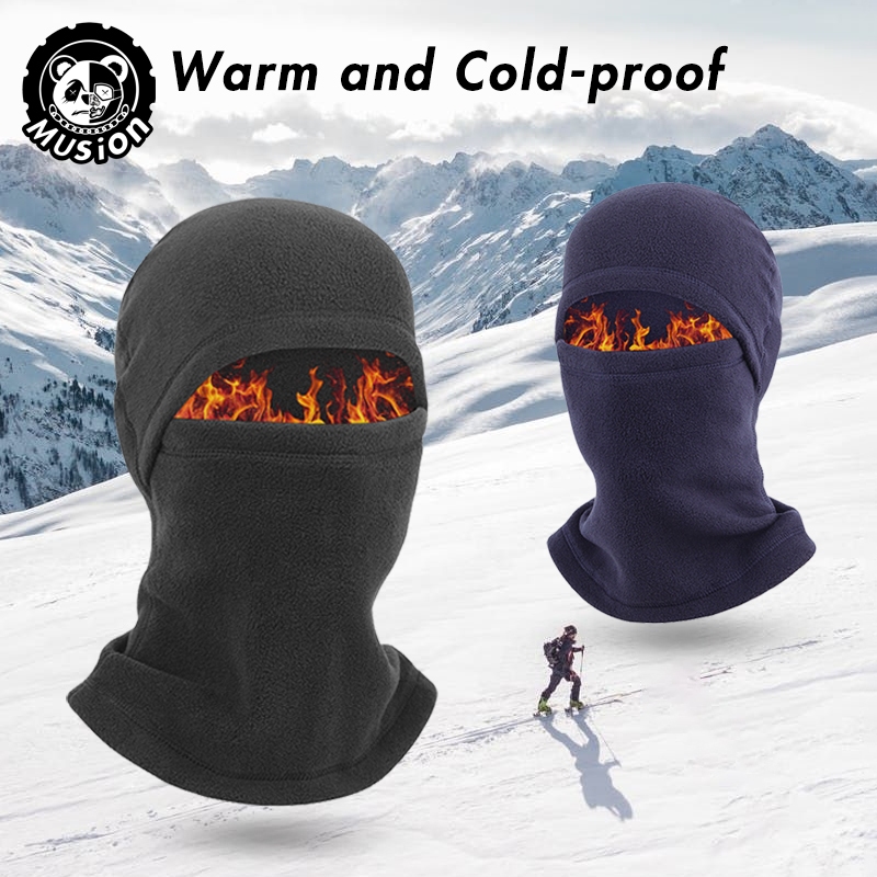Musion Chống Gió Nhiệt Balaclava Với Lỗ Kính Co Giãn Mặt nạ Lông Cừu Ấm Cổ Cho Đi Xe Máy Và Thể Thao Ngoài Trời