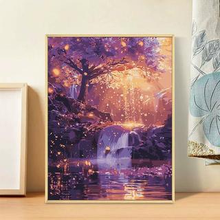 MOZI✨40 * 50cm / 30 * 40cm cây tiền tranh tô màu theo số bộ tô màu theo số tranh số hóa Cây may mắn tự làm Tranh sơn dầu kỹ thuật số Đổ đầy Tranh tô màu Tranh vẽ tay Tranh kỹ thuật số Tranh Acrylic Tranh sơn dầu Tranh trang trí