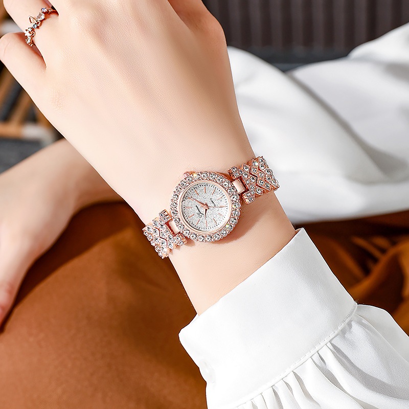 Thời trang sinh viên người bạn thân nhất bầu trời đầy sao vòng tay đồng hồ La Mã quy mô đầy đủ kim cương đồng hồ thạch anh nữ