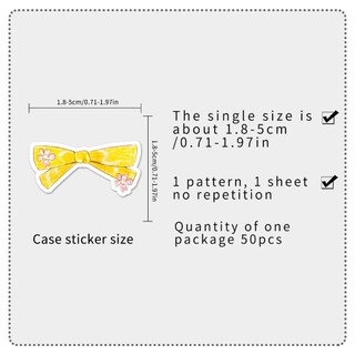 Bộ 50 Màu Nơ Hoạt Hình Miếng Dán Laptop Xe Đạp Đàn Guitar Ván Trượt Miếng Dán Kid DIY Graffiti Miếng Dán