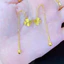 Bông tai nữ làm bằng titan không gỉ mạ vàng 18k thiết kế dáng dài nhiều kiểu dáng xinh xắn trẻ trung