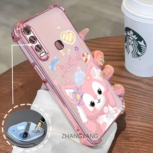 Ốp lưng cho vivo y11 y12 y15 y17 y19 Vỏ điện thoại chống rơi bốn góc mạ điện hoạt hình thẩm mỹ nhân vật dễ thương silicone TPU mềm