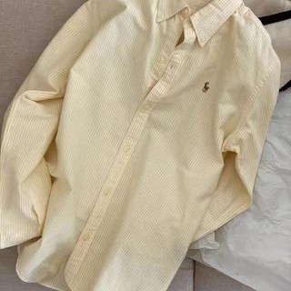 Sọc Phong Cách Hàn Quốc Nữ Nữ Áo Sơ Mi Dài Tay Baju Baju Wanita Lengan Panjang Hàng Mới Sẵn Có