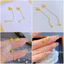Bông tai nữ làm bằng titan không gỉ mạ vàng 18k thiết kế dáng dài nhiều kiểu dáng xinh xắn trẻ trung
