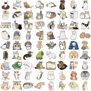 77 Chiếc Mèo Dễ Thương Động Vật Dán Kawaii Hoạt Hình Decal Trẻ Em Đồ Chơi Laptop DIY Sổ Lưu Niệm Điện Thoại Xe Miếng Dán