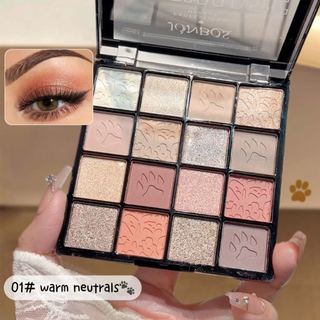 Bảng Phấn Mắt 16 Màu Nhũ ngọc trai mờ Cam Nâu Tông Màu Mắt Trang Điểm Chống Thấm Nước J107
